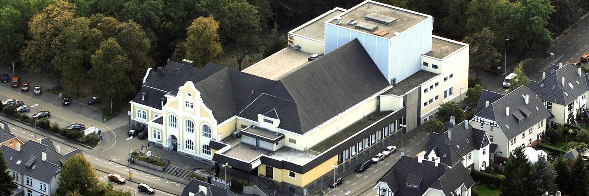 Das Erholungshaus in Leverkusen aus der Vogelperspektive